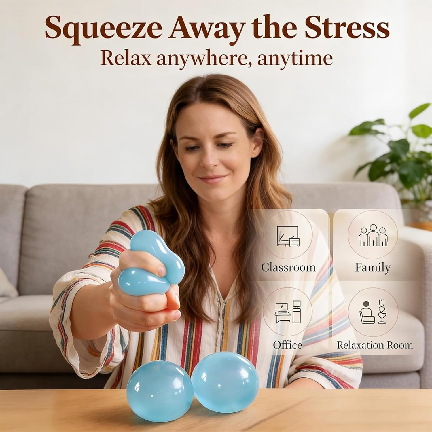 Coconut Oil Squishy, Coconut Oil Slow Rising Squeeze Stress Ball Clear Jelly Bubblegum Texture Coconut Oil Squishy Toy (Blue)