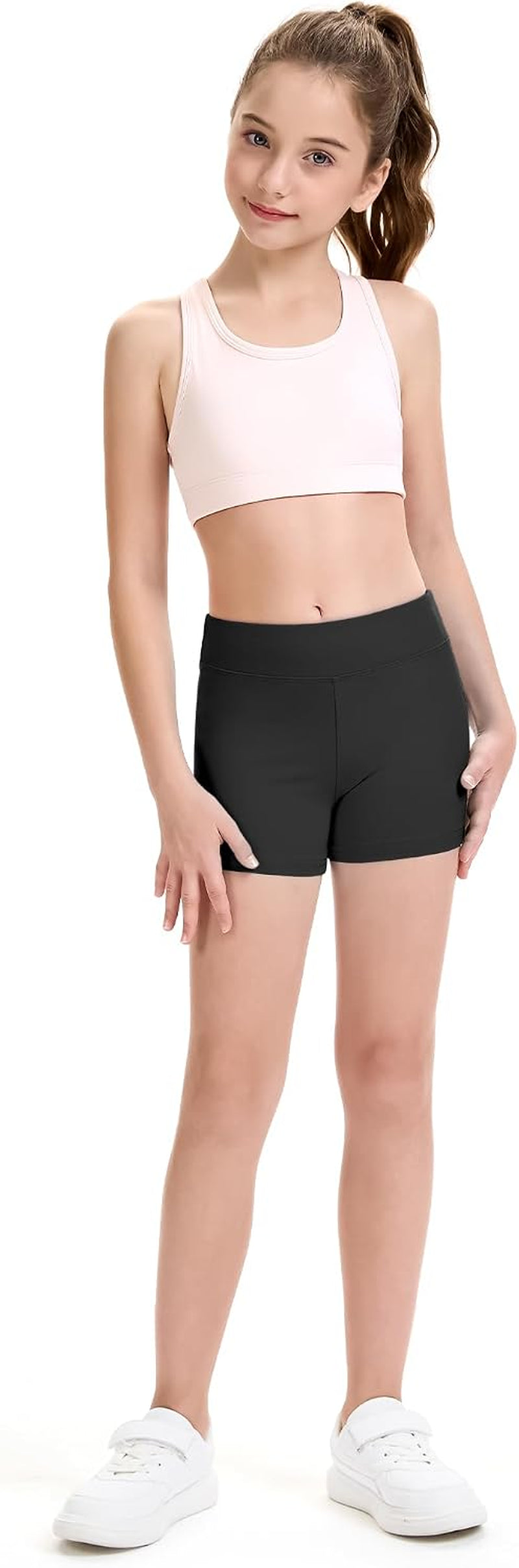 3 Pack Girls Athletic Shorts Bike Gymnastics Cheer Shorts for Kids | Spandex Yoga Running Sport Shorts for Gilrs 5-14 Years