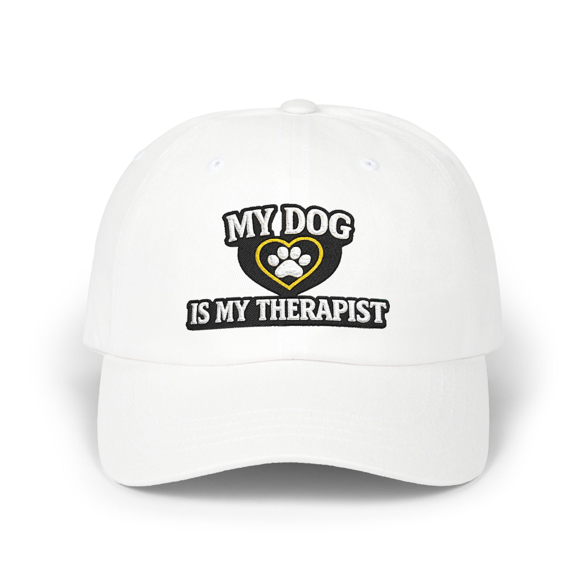 "My Dog Is My Therapist" Embroidered Baseball Hat