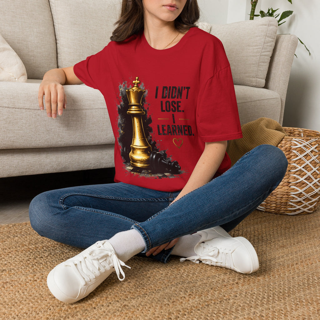 I Didn't Lose I Learned T-Shirt | Gold Chess King Motivational Tee