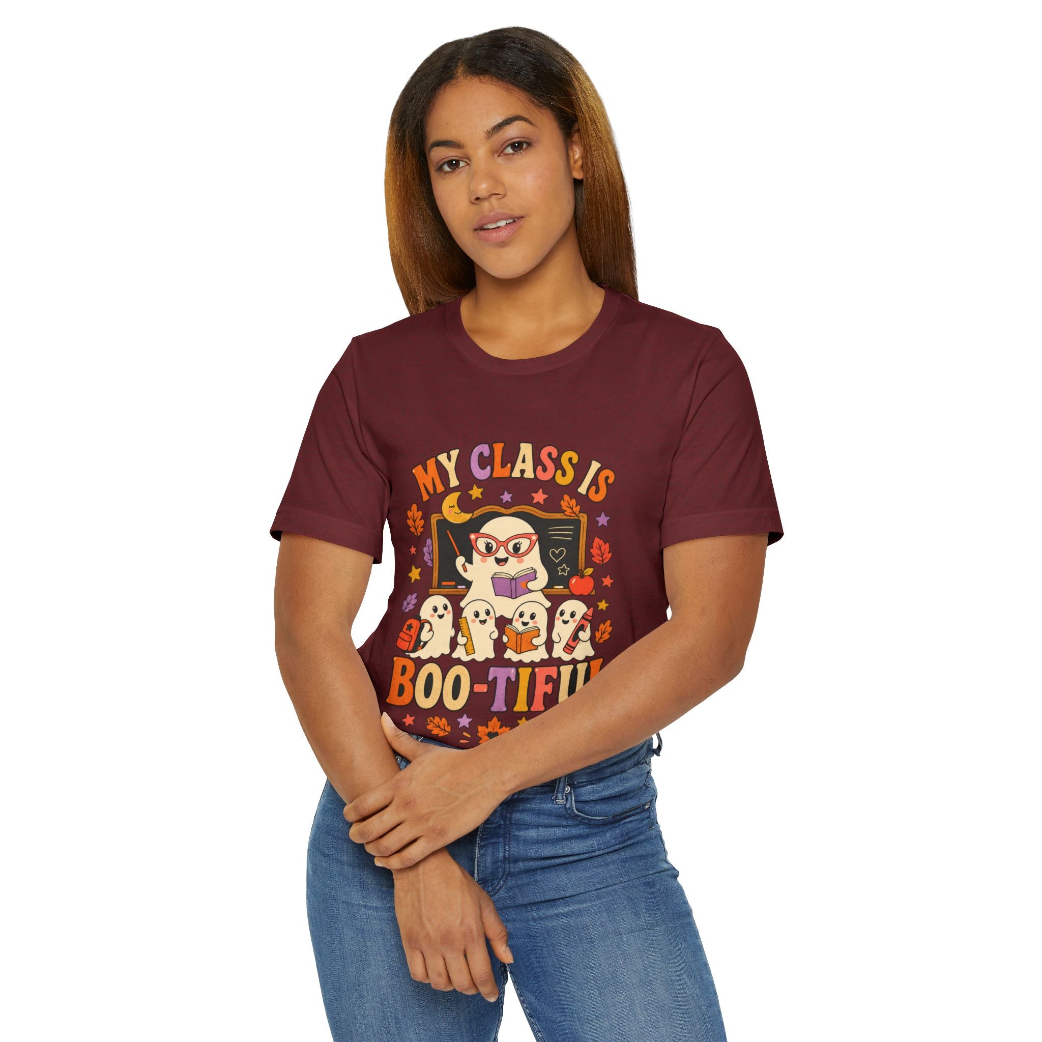 Teacher Halloween T‑Shirt — "My Class Is Boo-tiful" Cute Ghost Classroom Tee