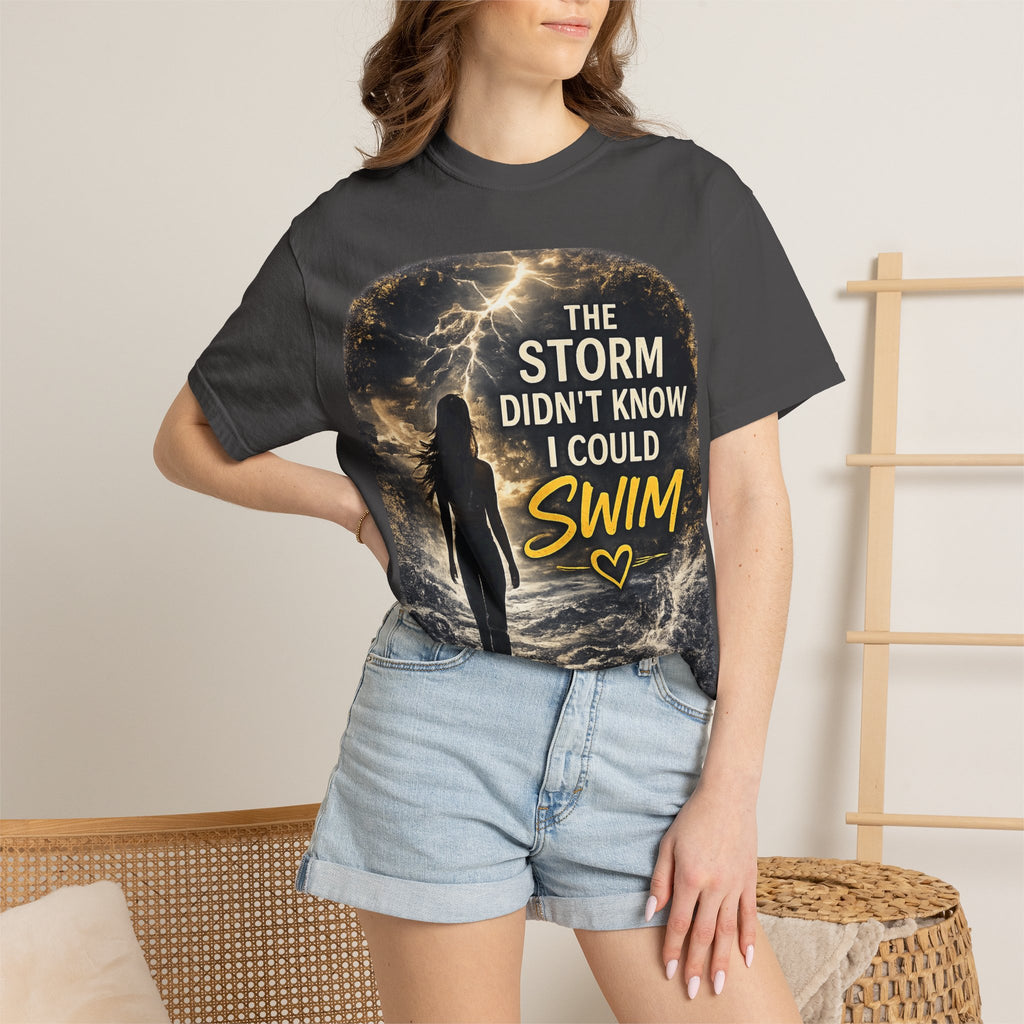 The Storm Didn’t Know I Could Swim T-shirt | Inspirational Ocean Quote