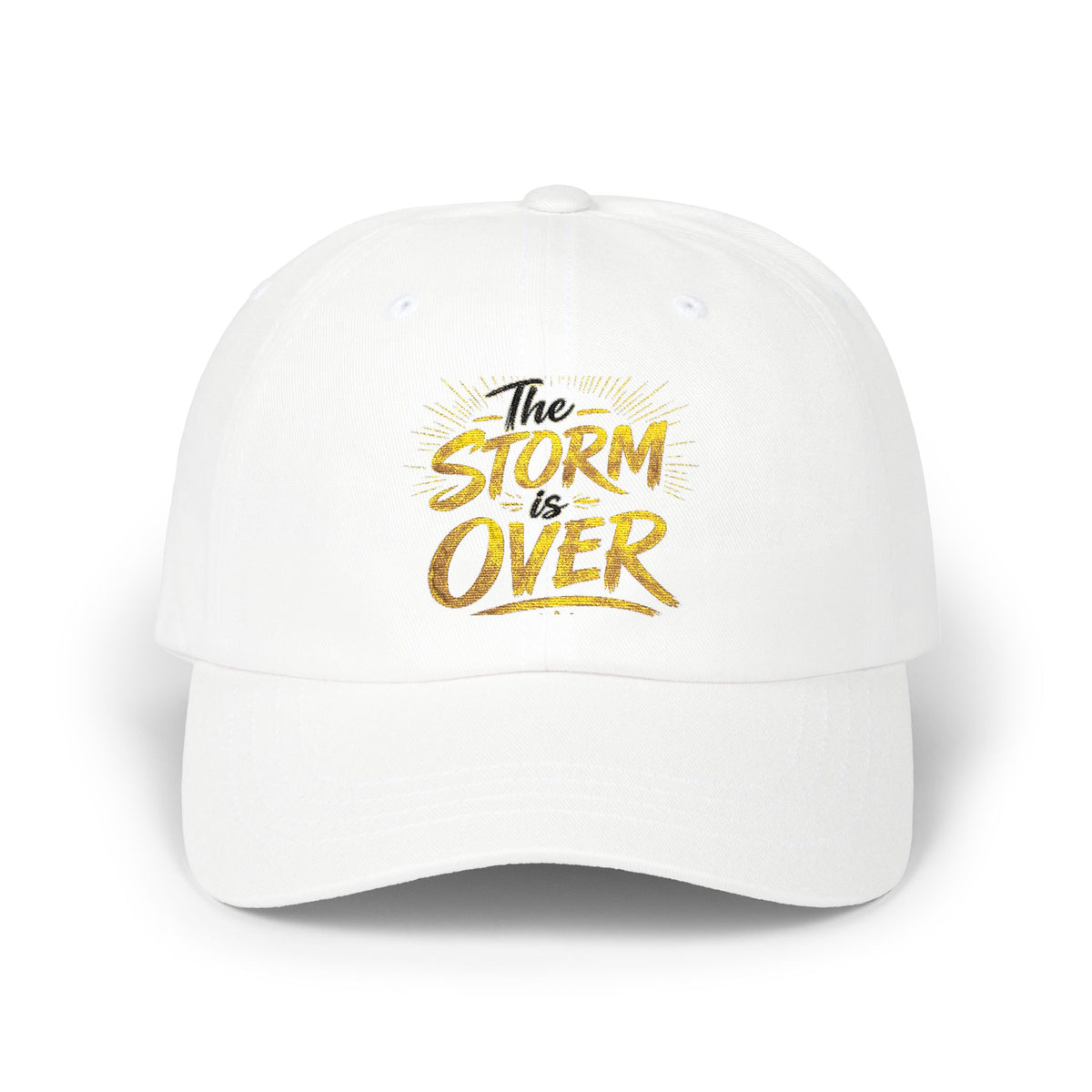 Dad Cap — "The Storm Is Over" Embroidered Inspirational Hat