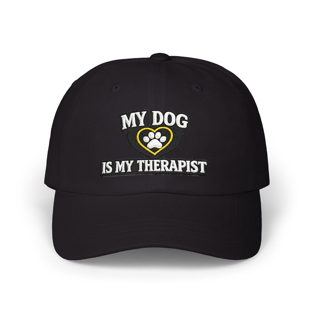 "My Dog Is My Therapist" Embroidered Baseball Hat