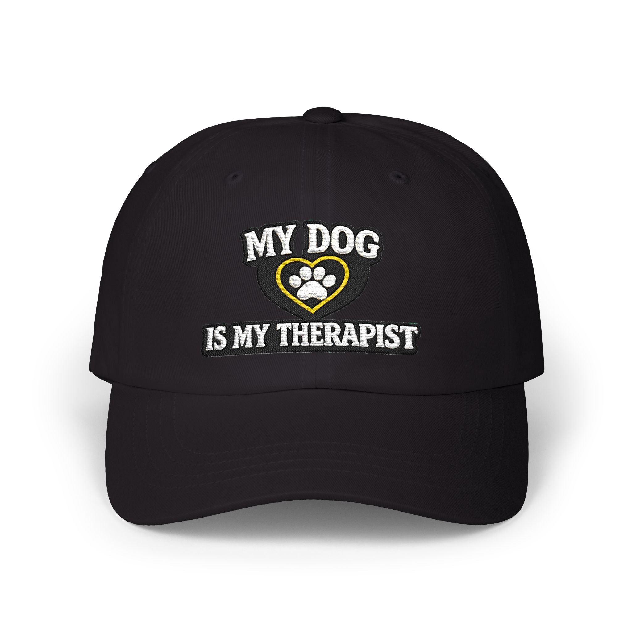 "My Dog Is My Therapist" Embroidered Baseball Hat