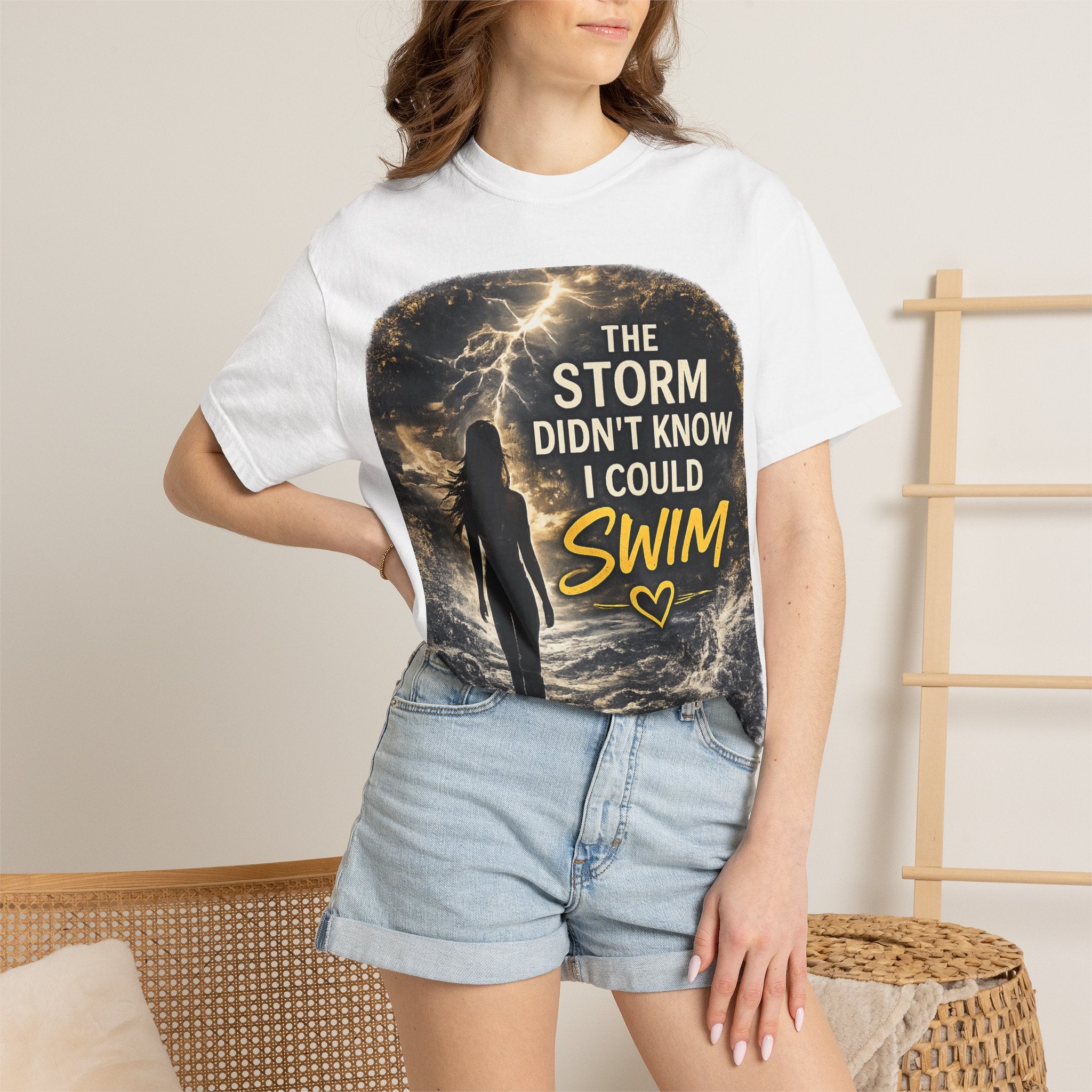 The Storm Didn’t Know I Could Swim T-shirt | Inspirational Ocean Quote