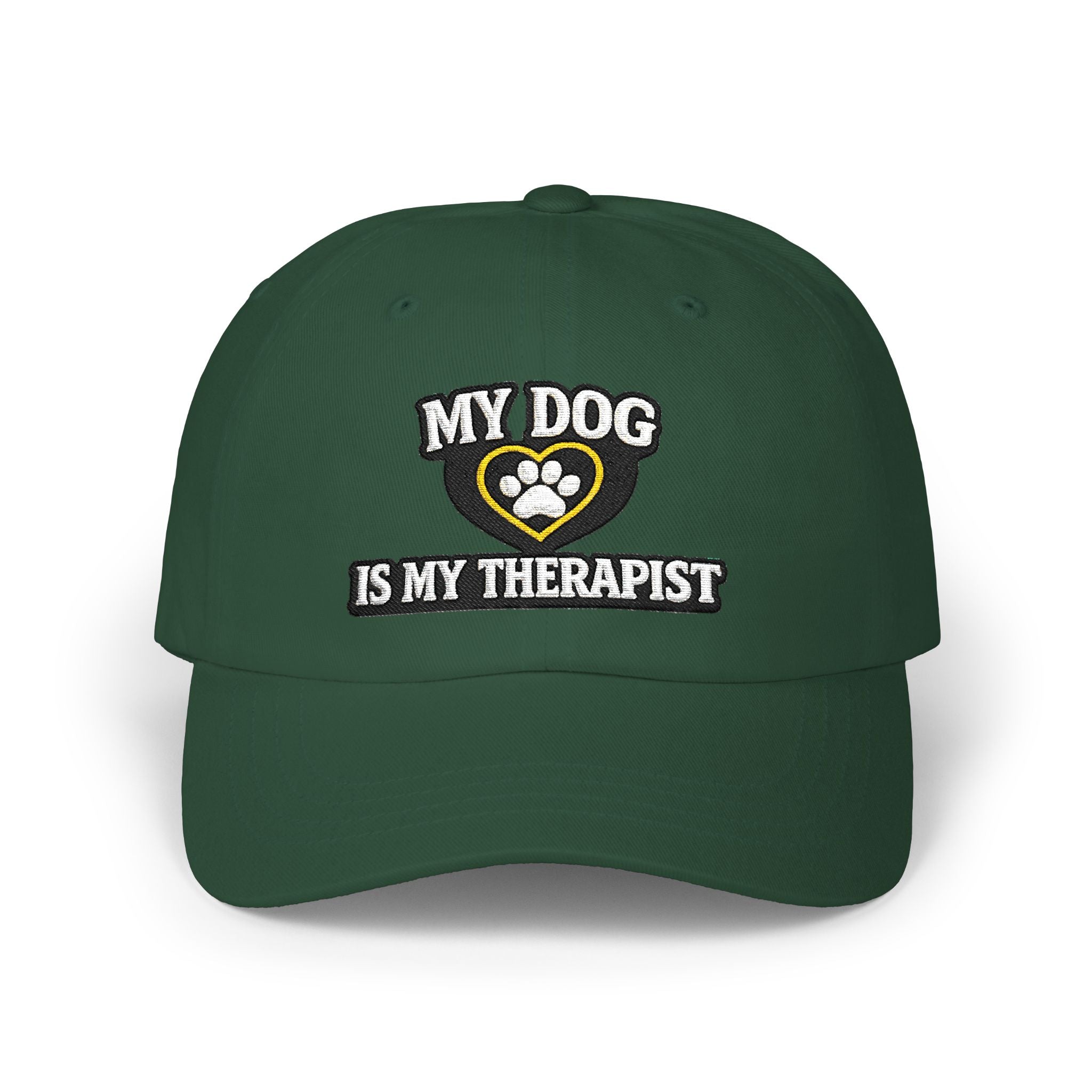 "My Dog Is My Therapist" Embroidered Baseball Hat