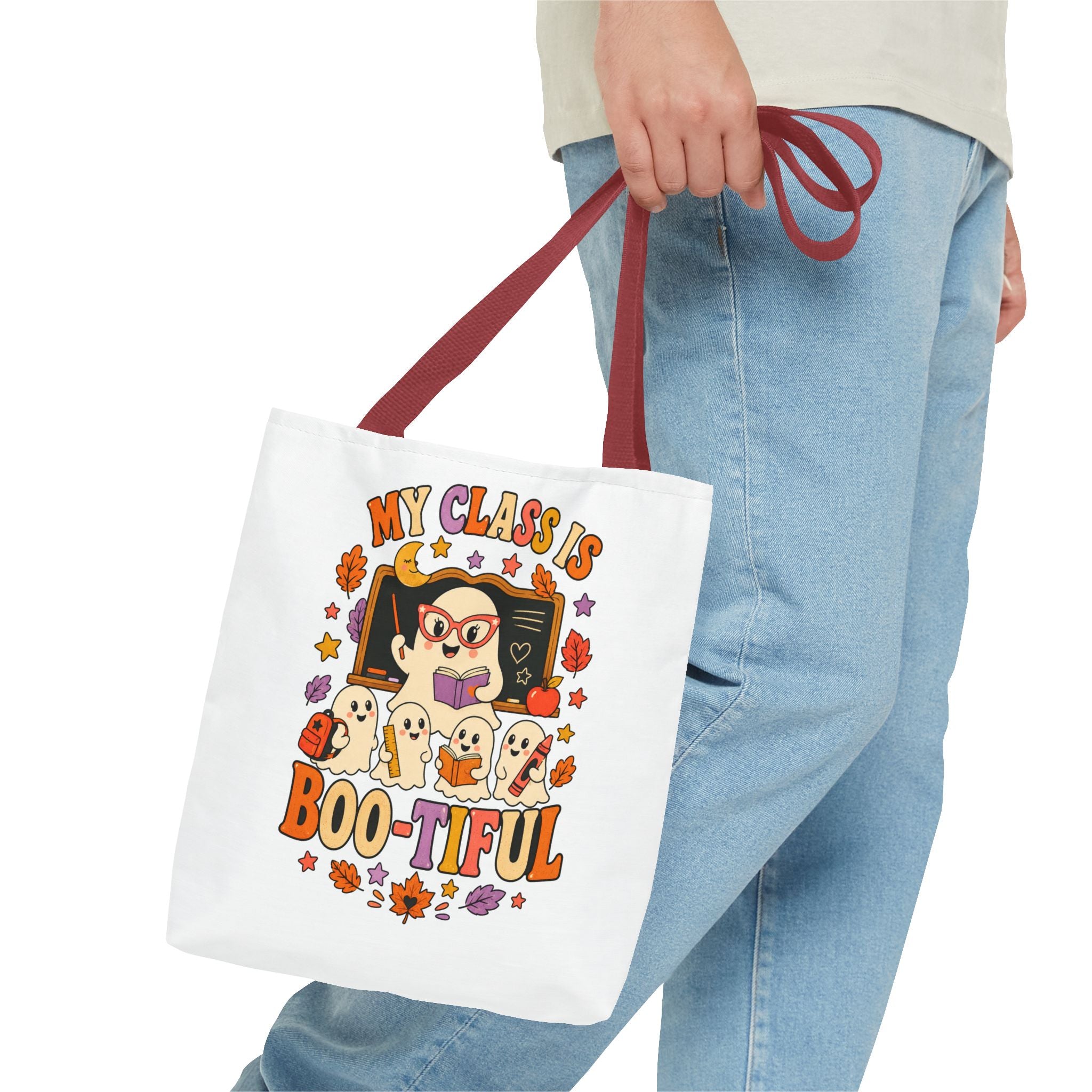 Halloween Teacher Tote Bag - "My Class Is Boo-tiful" Cute Ghost Classroom Tote