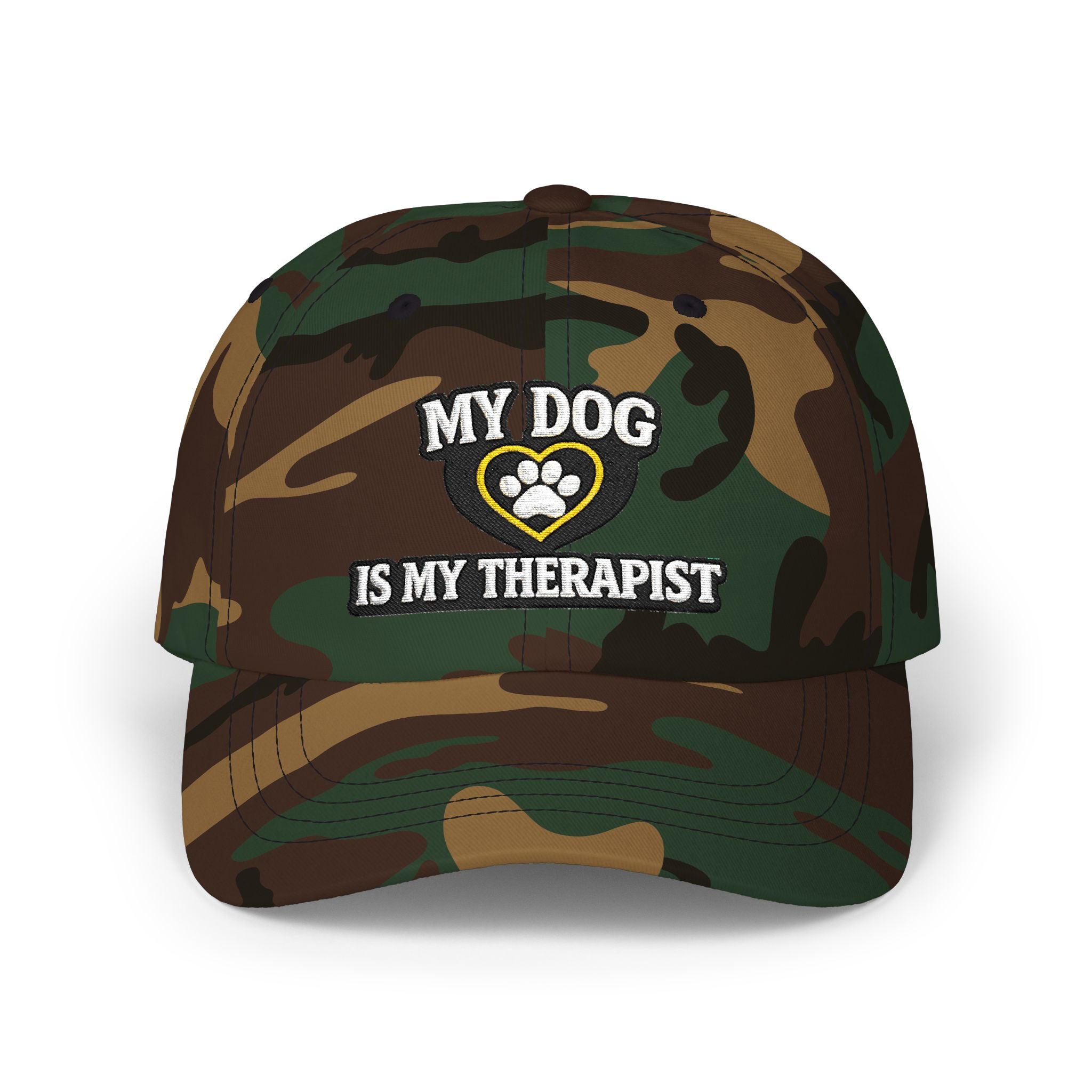 "My Dog Is My Therapist" Embroidered Baseball Hat