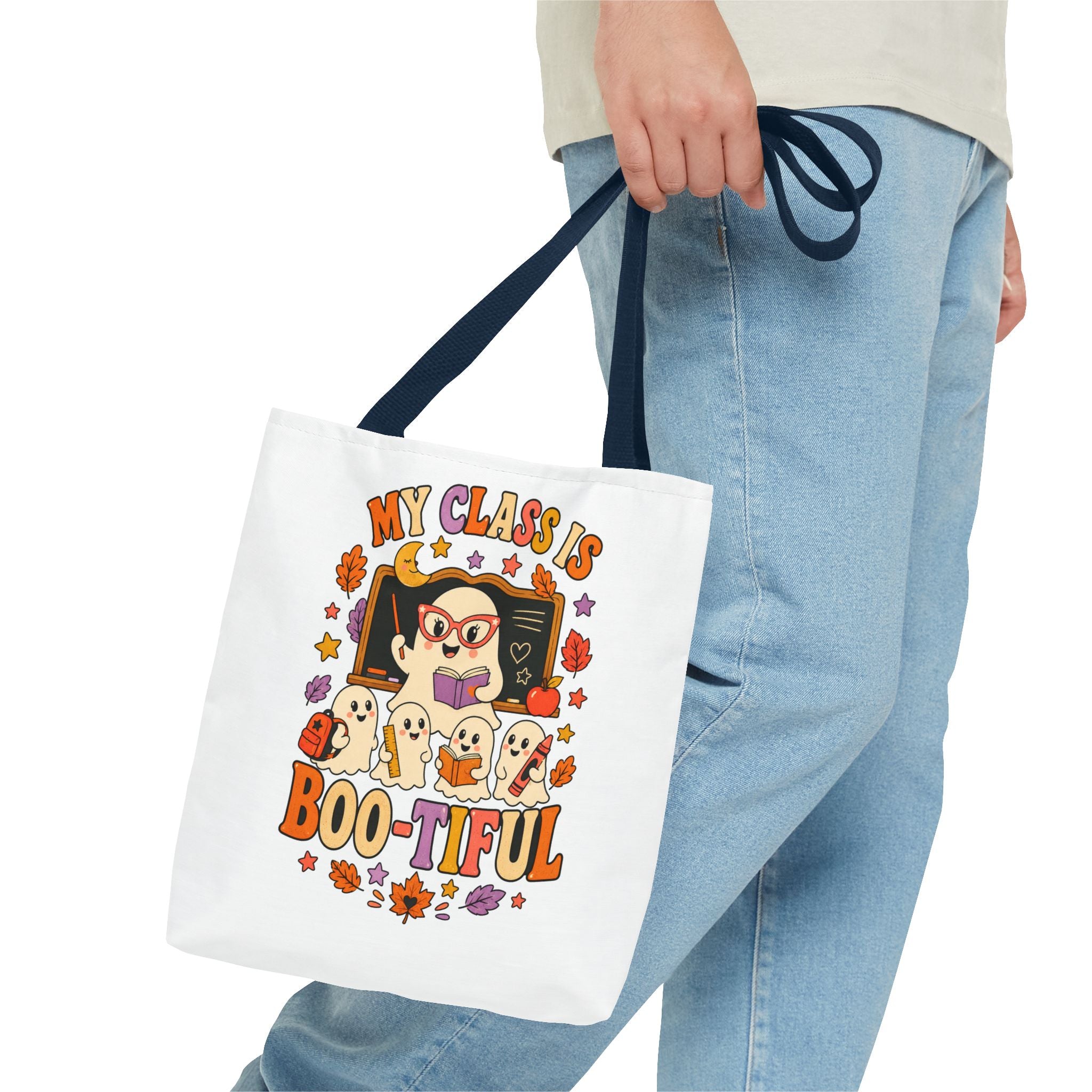 Halloween Teacher Tote Bag - "My Class Is Boo-tiful" Cute Ghost Classroom Tote