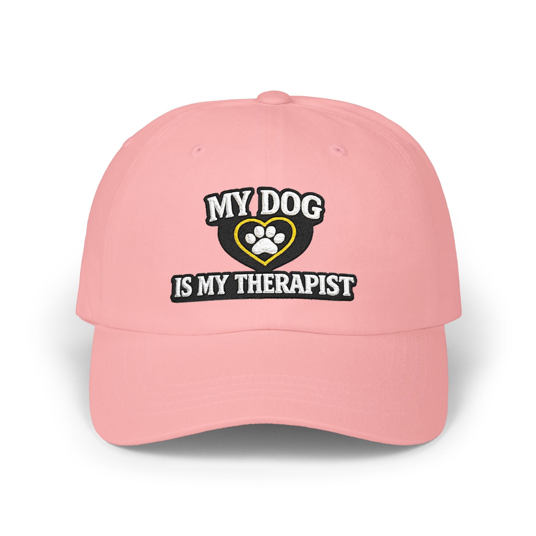 "My Dog Is My Therapist" Embroidered Baseball Hat