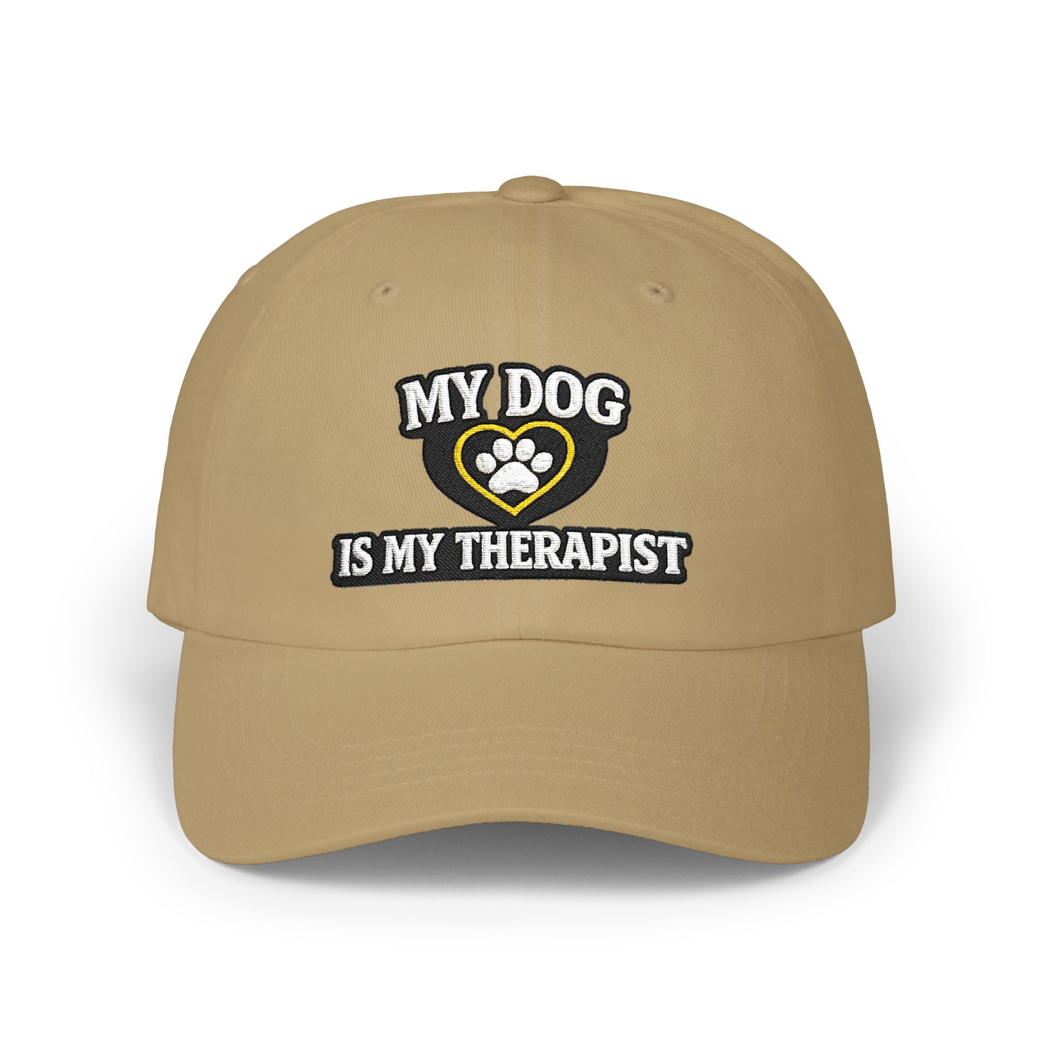 "My Dog Is My Therapist" Embroidered Baseball Hat