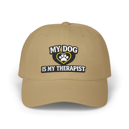 "My Dog Is My Therapist" Embroidered Baseball Hat
