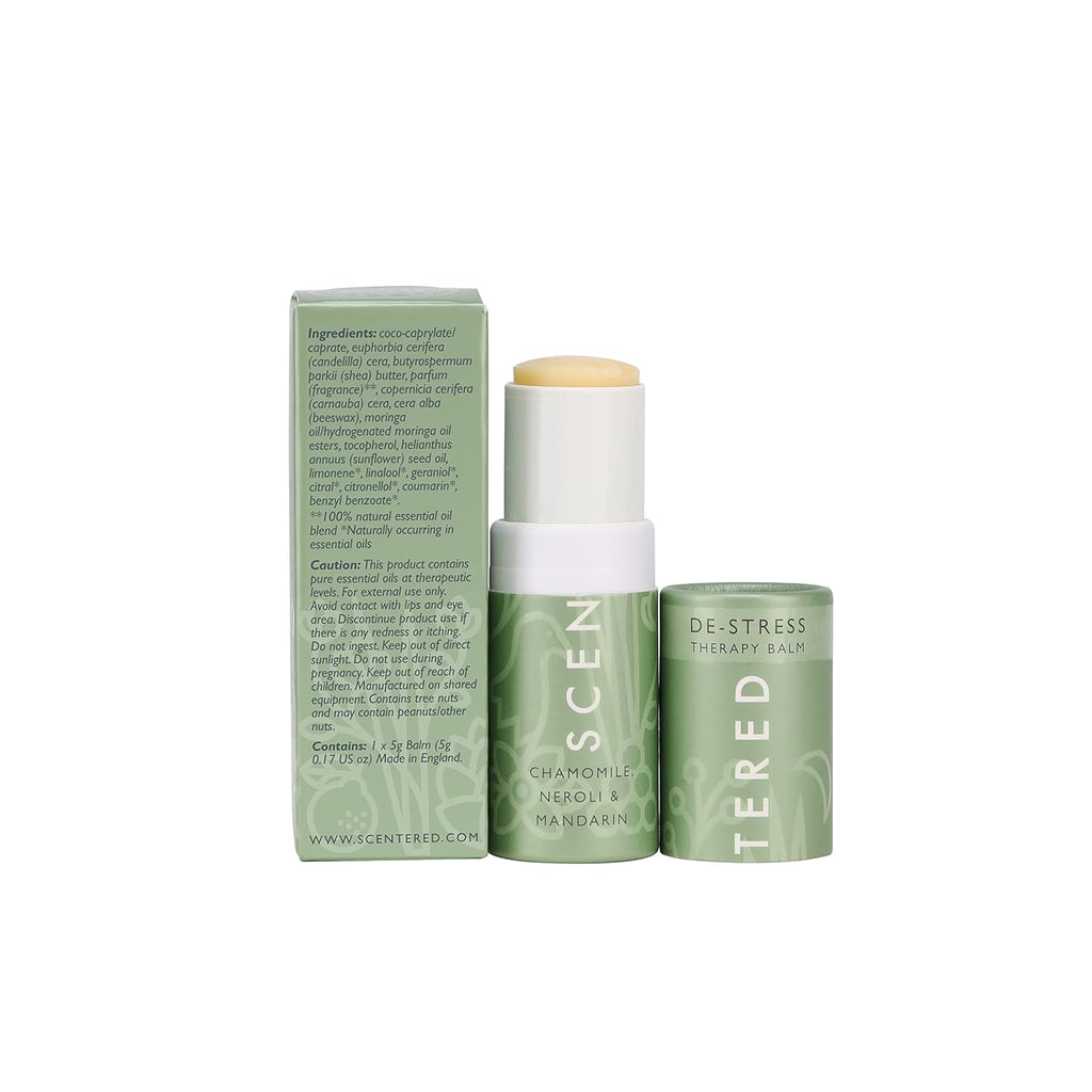 Aromatherapy Stress Relief Balm Stick - De Stress Essential Oil Roll on Calm Carry for Relaxation - Natural Stress Reliever - Chamomile, Cedarwood, Rosemary - Destress Gifts for Women