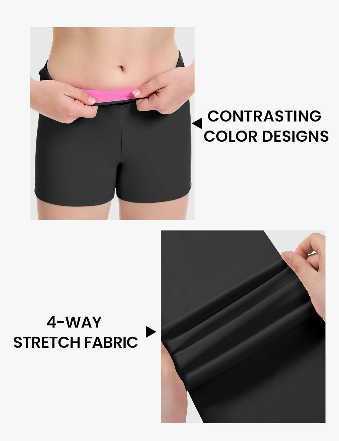 3 Pack Girls Athletic Shorts Bike Gymnastics Cheer Shorts for Kids | Spandex Yoga Running Sport Shorts for Gilrs 5-14 Years