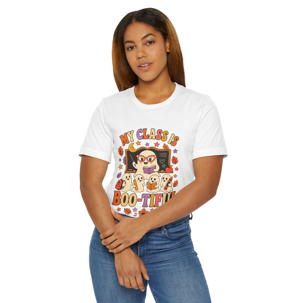 Teacher Halloween T‑Shirt — "My Class Is Boo-tiful" Cute Ghost Classroom Tee