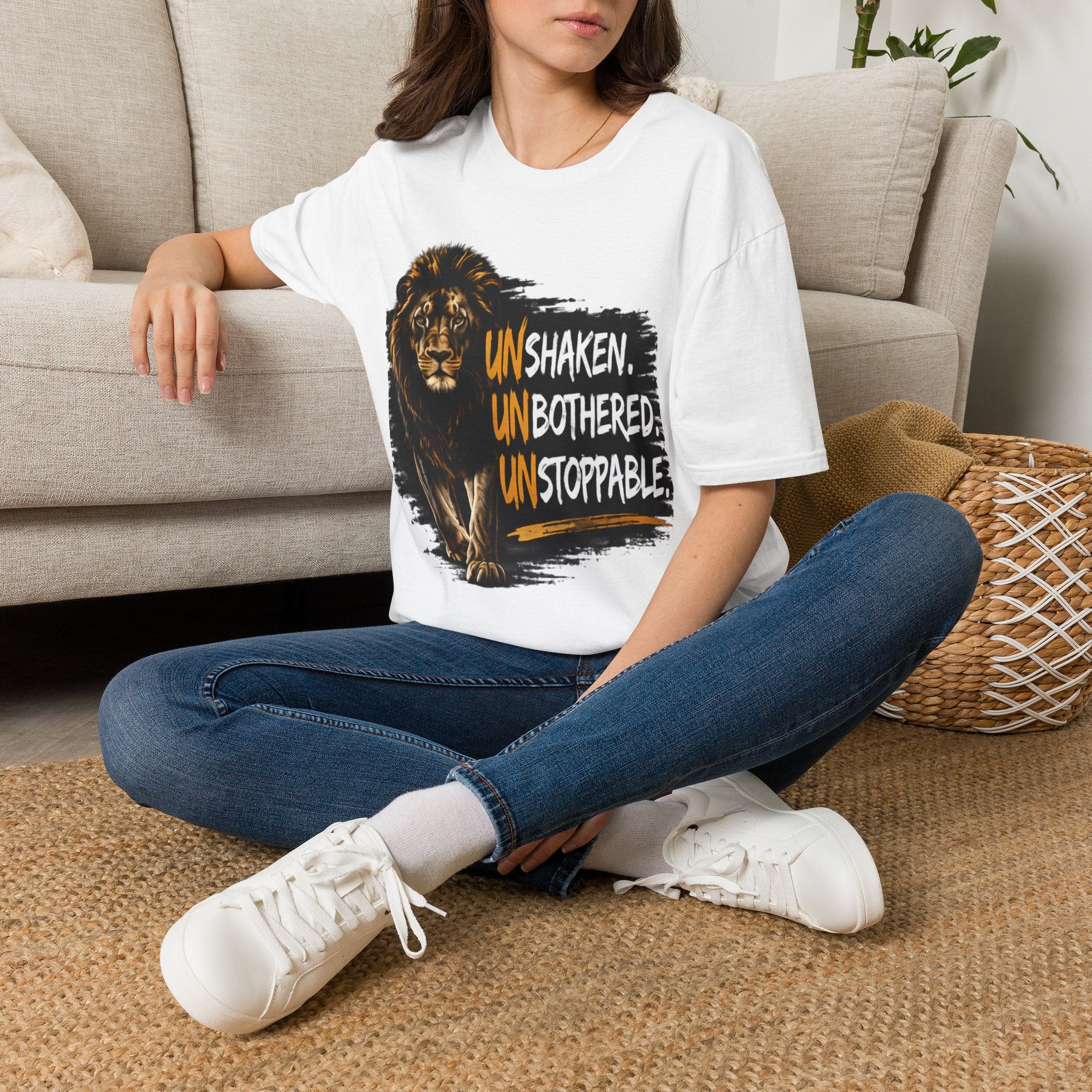 Lion Unshaken Unbothered Unstoppable T-Shirt | Lion Graphic Tee