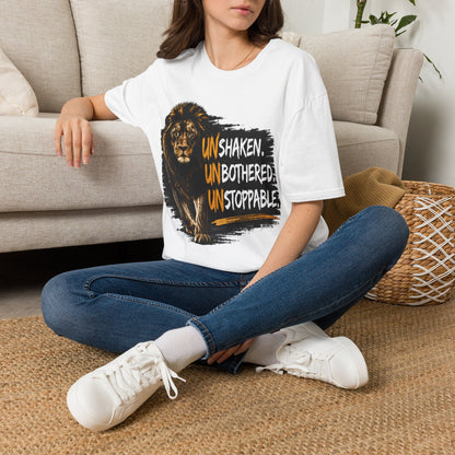 Lion Unshaken Unbothered Unstoppable T-Shirt | Lion Graphic Tee