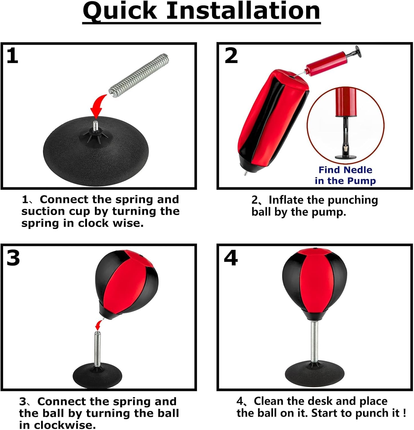 Stress Buster Desktop Punching Bag - Suctions to Your Desk,  Heavy Duty Stress Relief Ball, Funny Gifts for Boss or Coworker, Easter