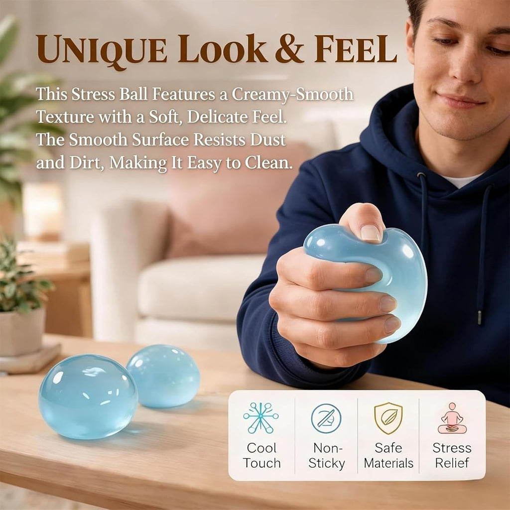 Coconut Oil Squishy, Coconut Oil Slow Rising Squeeze Stress Ball Clear Jelly Bubblegum Texture Coconut Oil Squishy Toy (Blue)