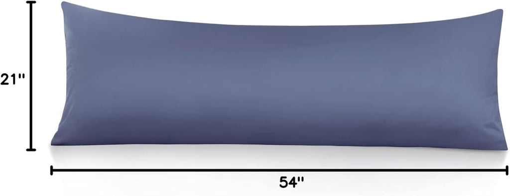 Body Pillow Cover 21X54, 100% Cotton Pillowcase, Steel Blue | 800 Thread Count Cotton Body Pillow Case, Soft Breathable Long Body Pillow Case with Envelope Closure, Set of 1