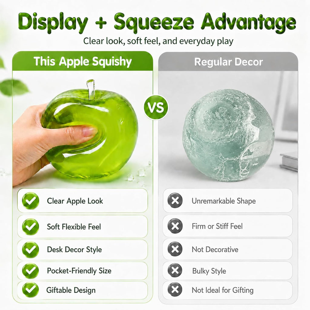 Apple Squishy Slushy Pink Slush Coconut Oil Toy Squish Fruit Squeeze Fidget Aqua Toys Giant for Adults Squeezy Mellow Sugar Stress Ball 2026 Decompression Swuishy Slow Rising Reliever (Pink)