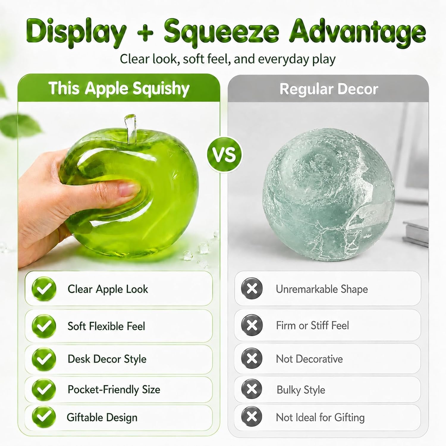 Apple Squishy Slushy Pink Slush Coconut Oil Toy Squish Fruit Squeeze Fidget Aqua Toys Giant for Adults Squeezy Mellow Sugar Stress Ball 2026 Decompression Swuishy Slow Rising Reliever (Pink)