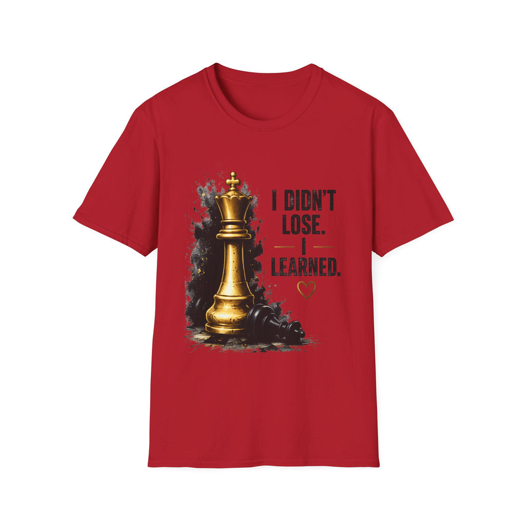 I Didn't Lose I Learned T-Shirt | Gold Chess King Motivational Tee