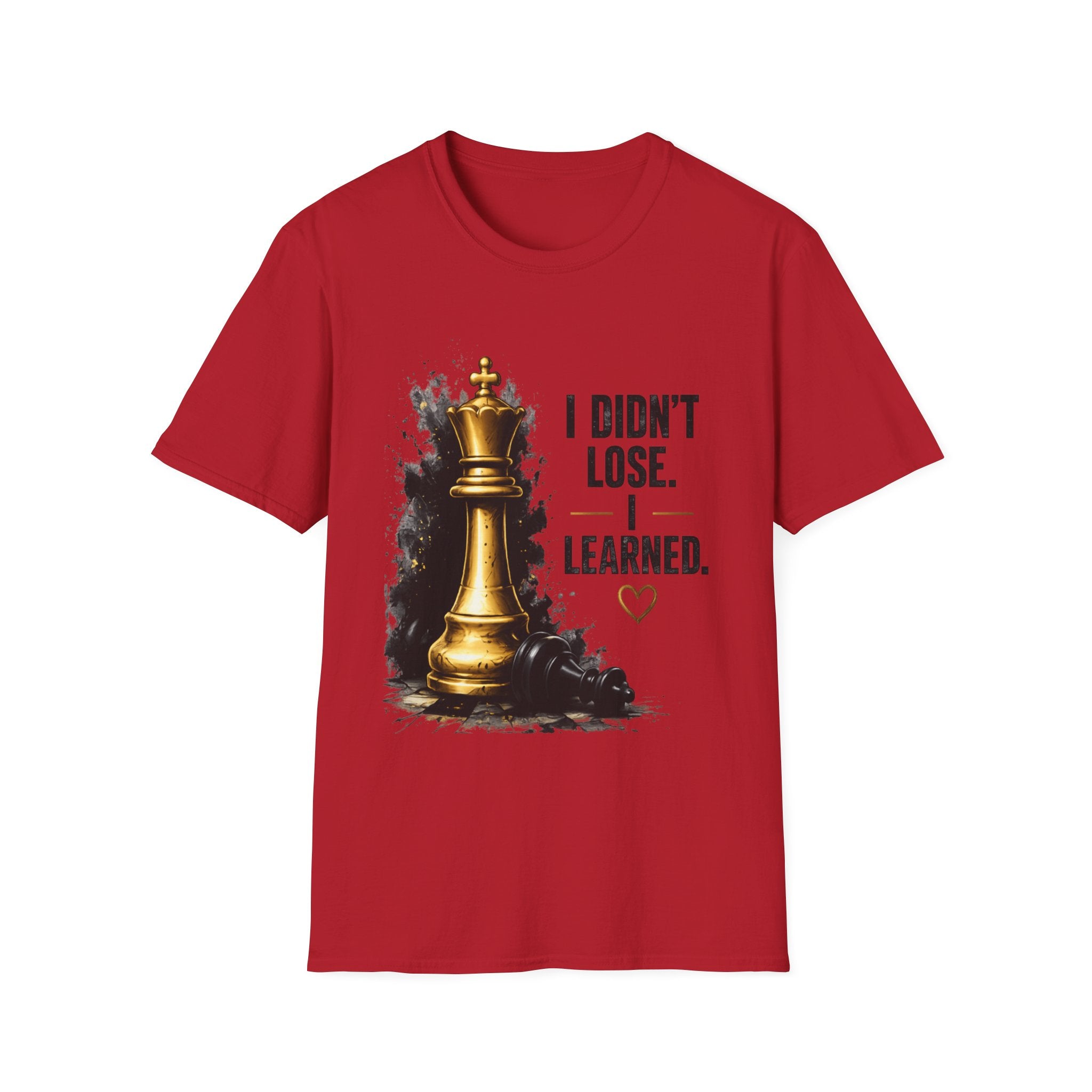 I Didn't Lose I Learned T-Shirt | Gold Chess King Motivational Tee