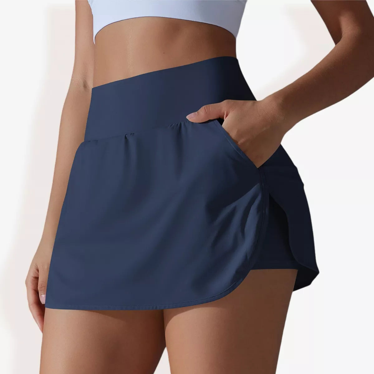 Anna-Kaci Active Women'S High Waist Athletic Skort with Built-In Shorts and Side Pockets