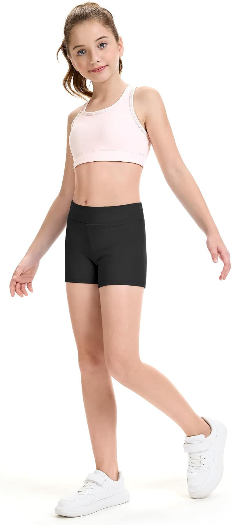 3 Pack Girls Athletic Shorts Bike Gymnastics Cheer Shorts for Kids | Spandex Yoga Running Sport Shorts for Gilrs 5-14 Years