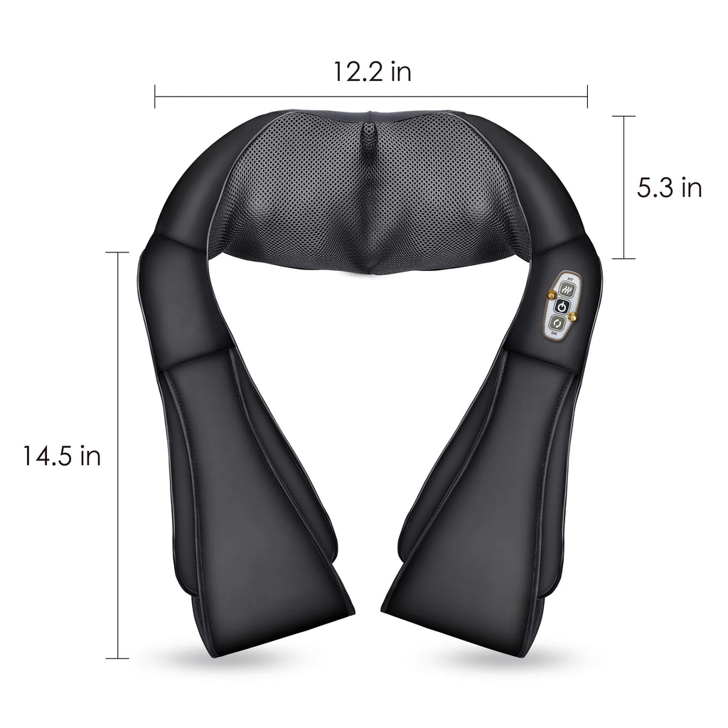 Shiatsu Shoulder Neck Massager with Heat, 4D Deep Kneading Back Massager for Men Women