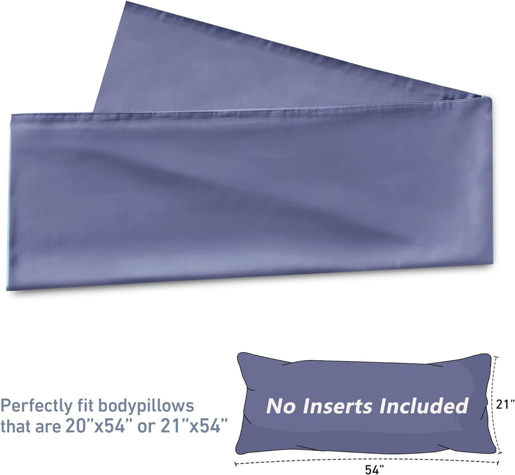 Body Pillow Cover 21X54, 100% Cotton Pillowcase, Steel Blue | 800 Thread Count Cotton Body Pillow Case, Soft Breathable Long Body Pillow Case with Envelope Closure, Set of 1