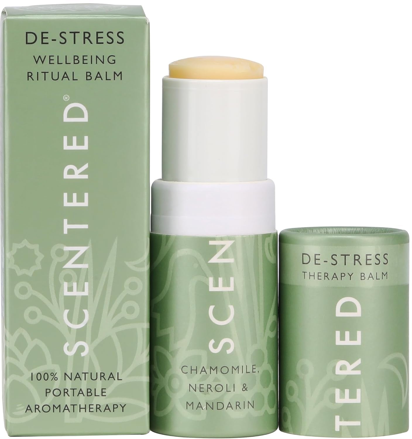 Aromatherapy Stress Relief Balm Stick - De Stress Essential Oil Roll on Calm Carry for Relaxation - Natural Stress Reliever - Chamomile, Cedarwood, Rosemary - Destress Gifts for Women