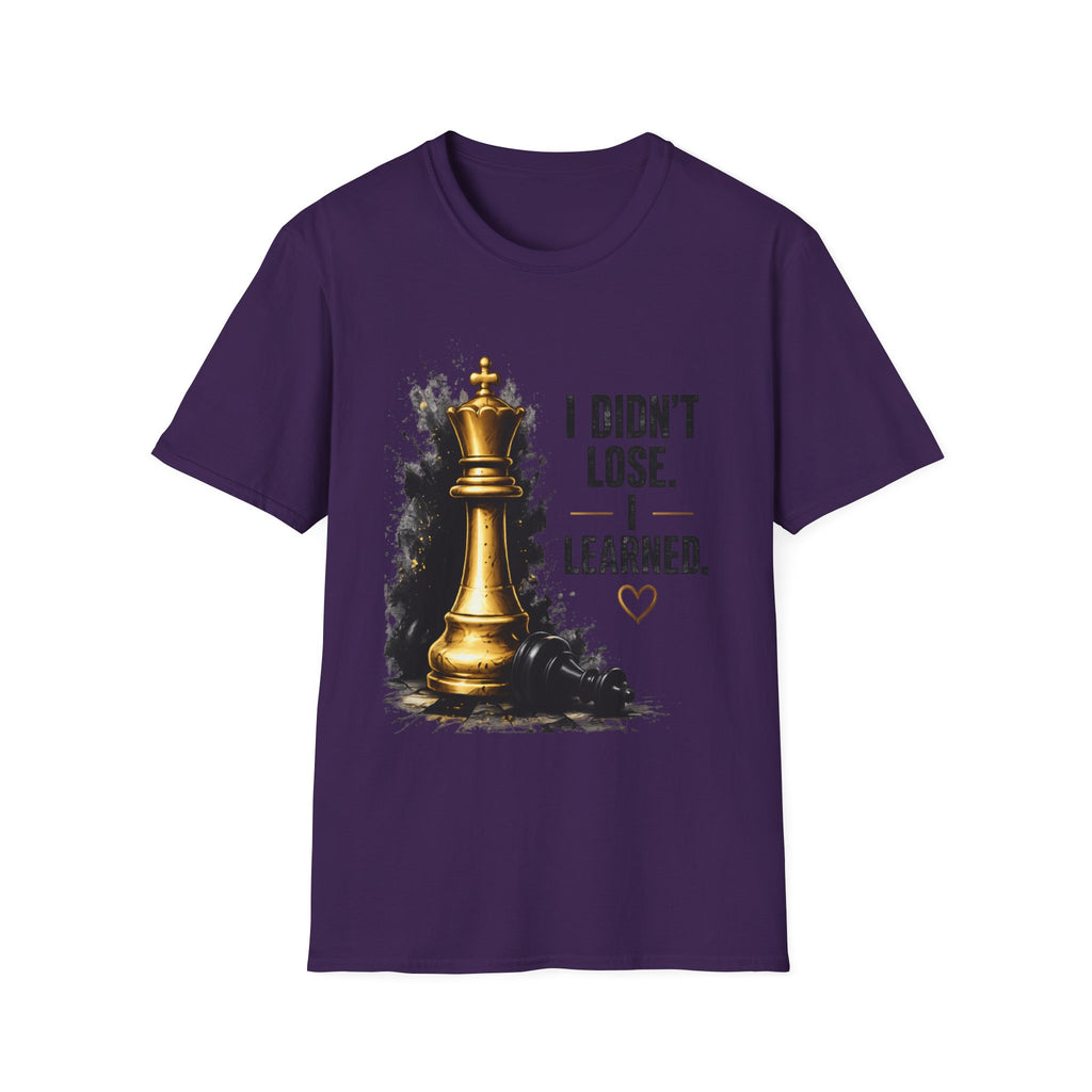 I Didn't Lose I Learned T-Shirt | Gold Chess King Motivational Tee