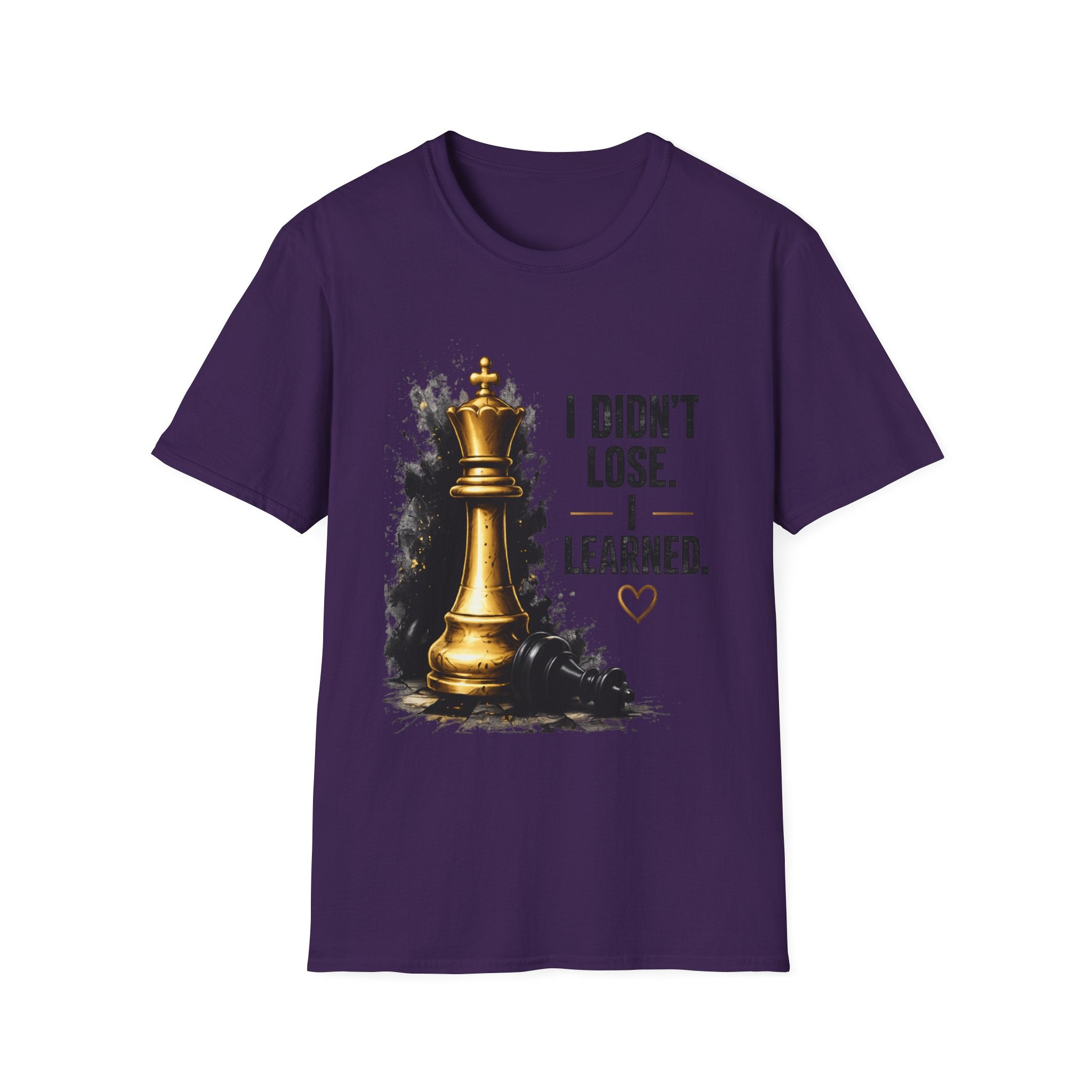 I Didn't Lose I Learned T-Shirt | Gold Chess King Motivational Tee