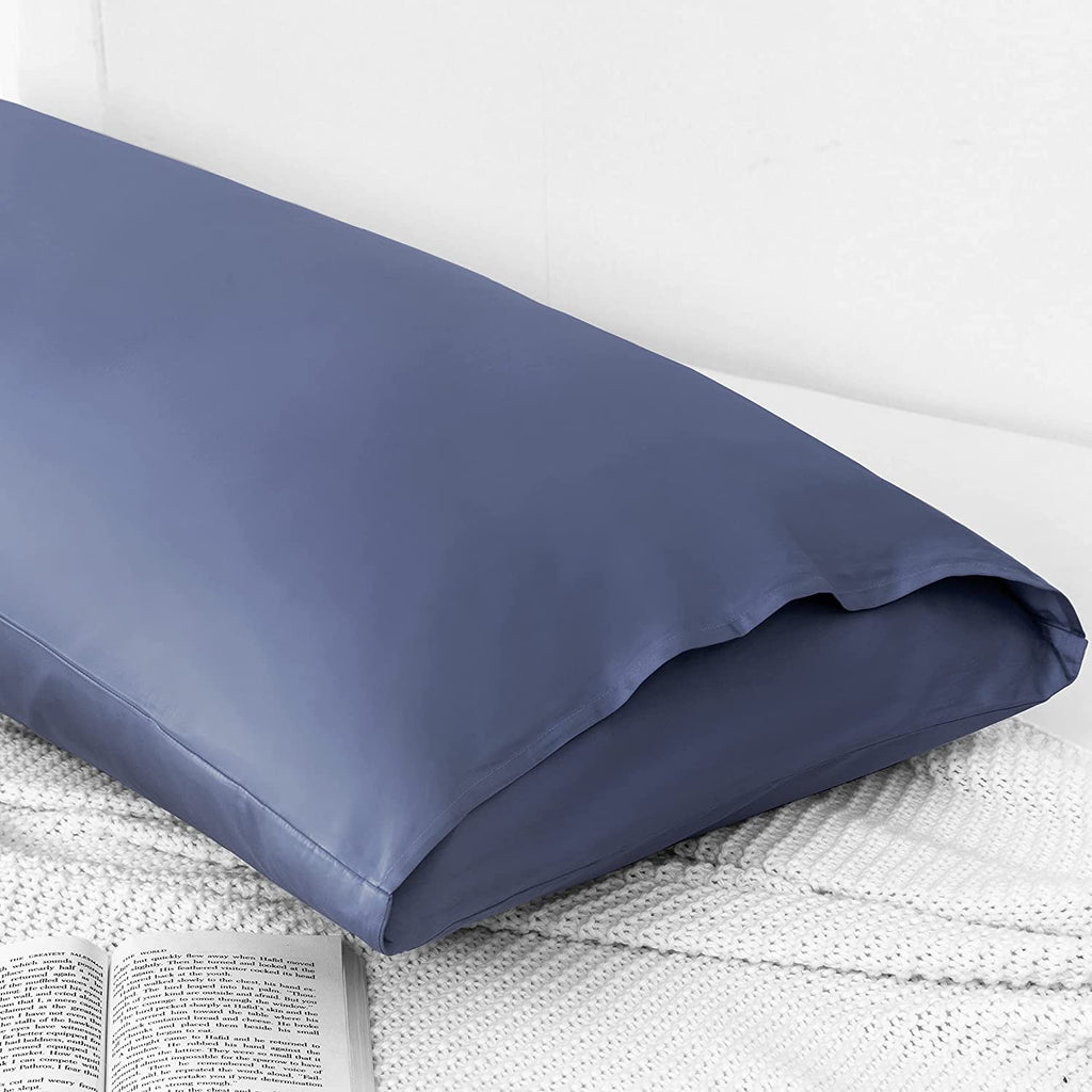 Body Pillow Cover 21X54, 100% Cotton Pillowcase, Steel Blue | 800 Thread Count Cotton Body Pillow Case, Soft Breathable Long Body Pillow Case with Envelope Closure, Set of 1