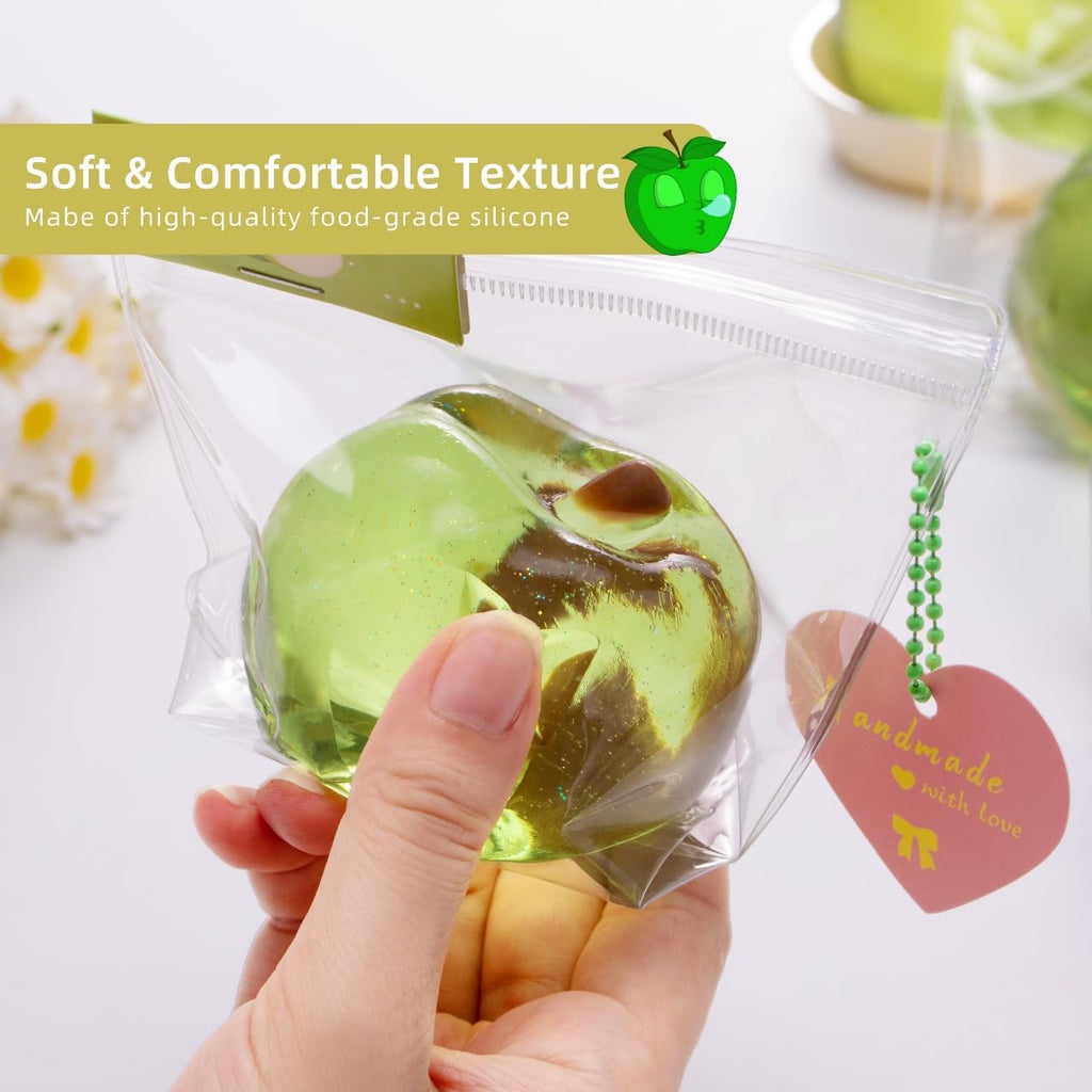Sticky Apple Taba Clear Squishy Toy, Non-Toxic Silicone Stress Fidget Toy | Skin Friendly Silicone Squeeze Toy Relieves Stress at Home, Work and Travel.Good Sensory Gift for Ages 3+ Kids and Adults