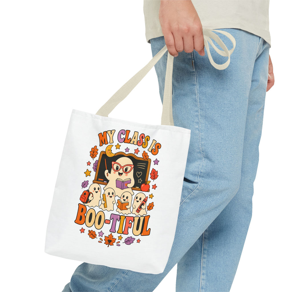 Halloween Teacher Tote Bag - "My Class Is Boo-tiful" Cute Ghost Classroom Tote