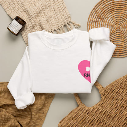 RN Heart Patch Sweatshirt — “I Bring The Meds” Nurse Crewneck