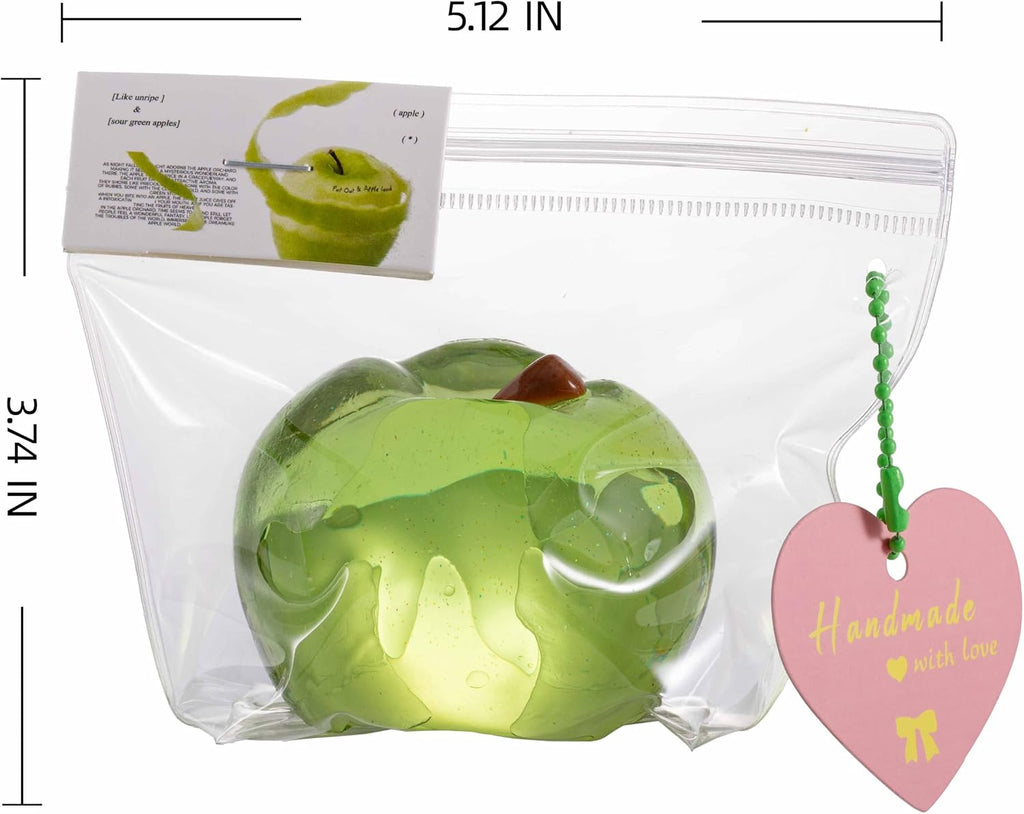 Sticky Apple Taba Clear Squishy Toy, Non-Toxic Silicone Stress Fidget Toy | Skin Friendly Silicone Squeeze Toy Relieves Stress at Home, Work and Travel.Good Sensory Gift for Ages 3+ Kids and Adults