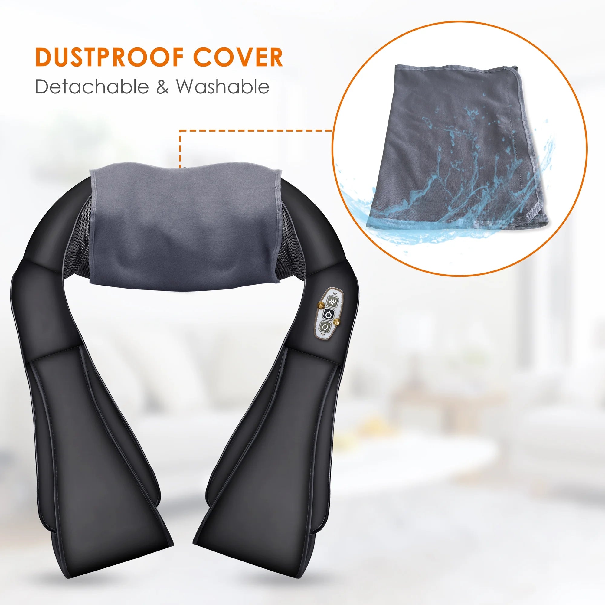 Shiatsu Shoulder Neck Massager with Heat, 4D Deep Kneading Back Massager for Men Women