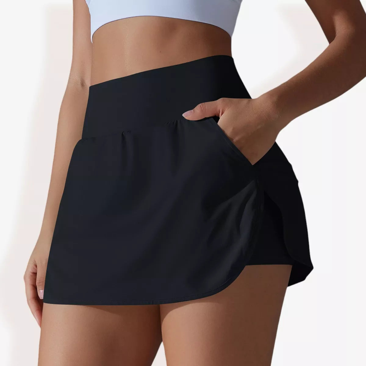 Anna-Kaci Active Women'S High Waist Athletic Skort with Built-In Shorts and Side Pockets