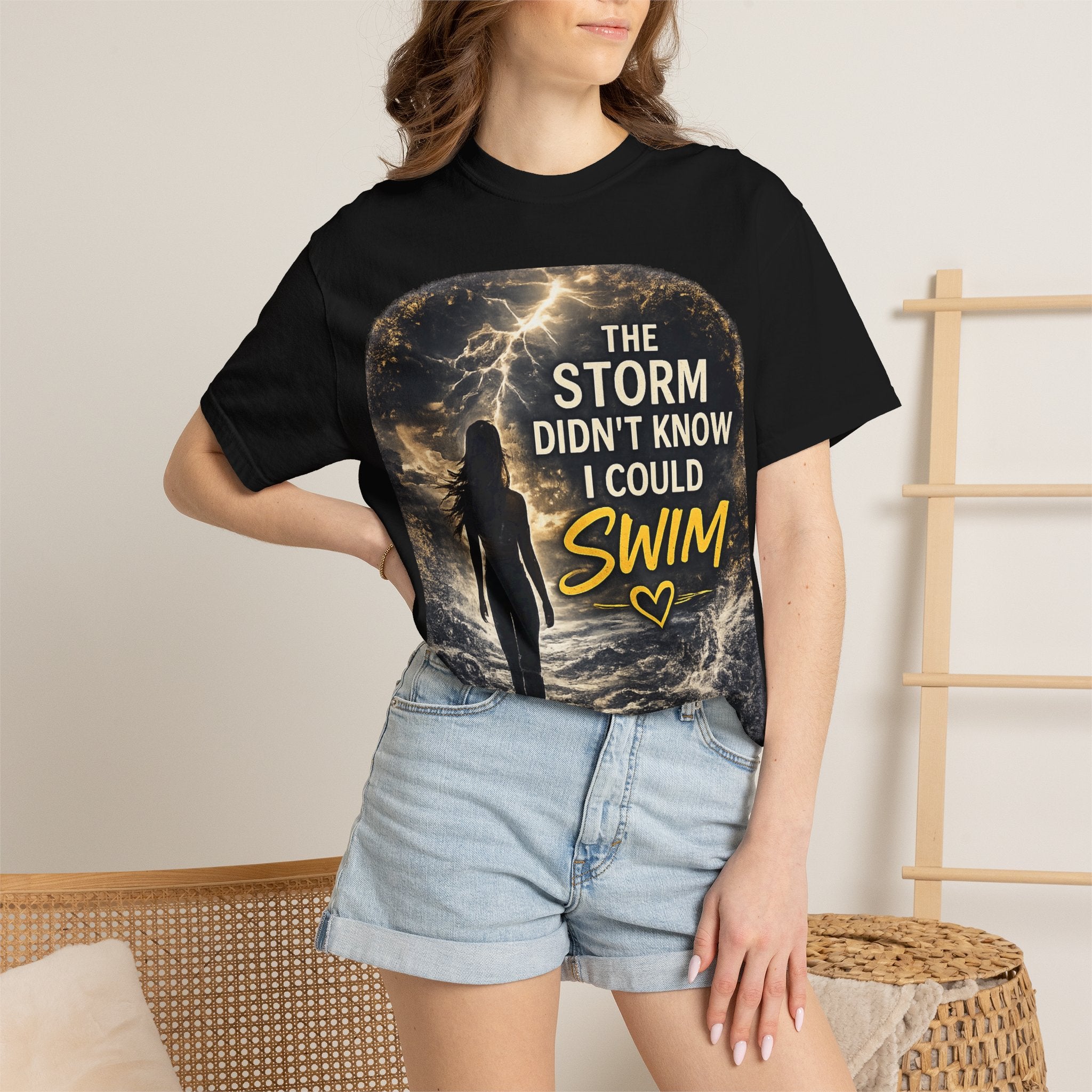 The Storm Didn’t Know I Could Swim T-shirt | Inspirational Ocean Quote