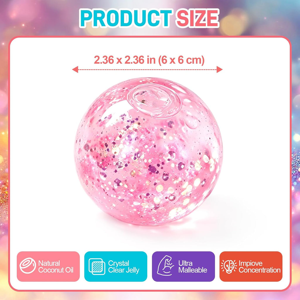 Coconut Oil Squishy, Coconut Oil Slow Rising Squeeze Stress Ball Clear Jelly Bubblegum Texture Coconut Oil Squishy Toy (Orange-A)