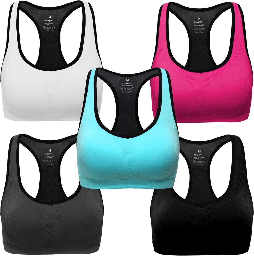 Women Racerback Sports Bras - High Impact Workout Gym Activewear Bra