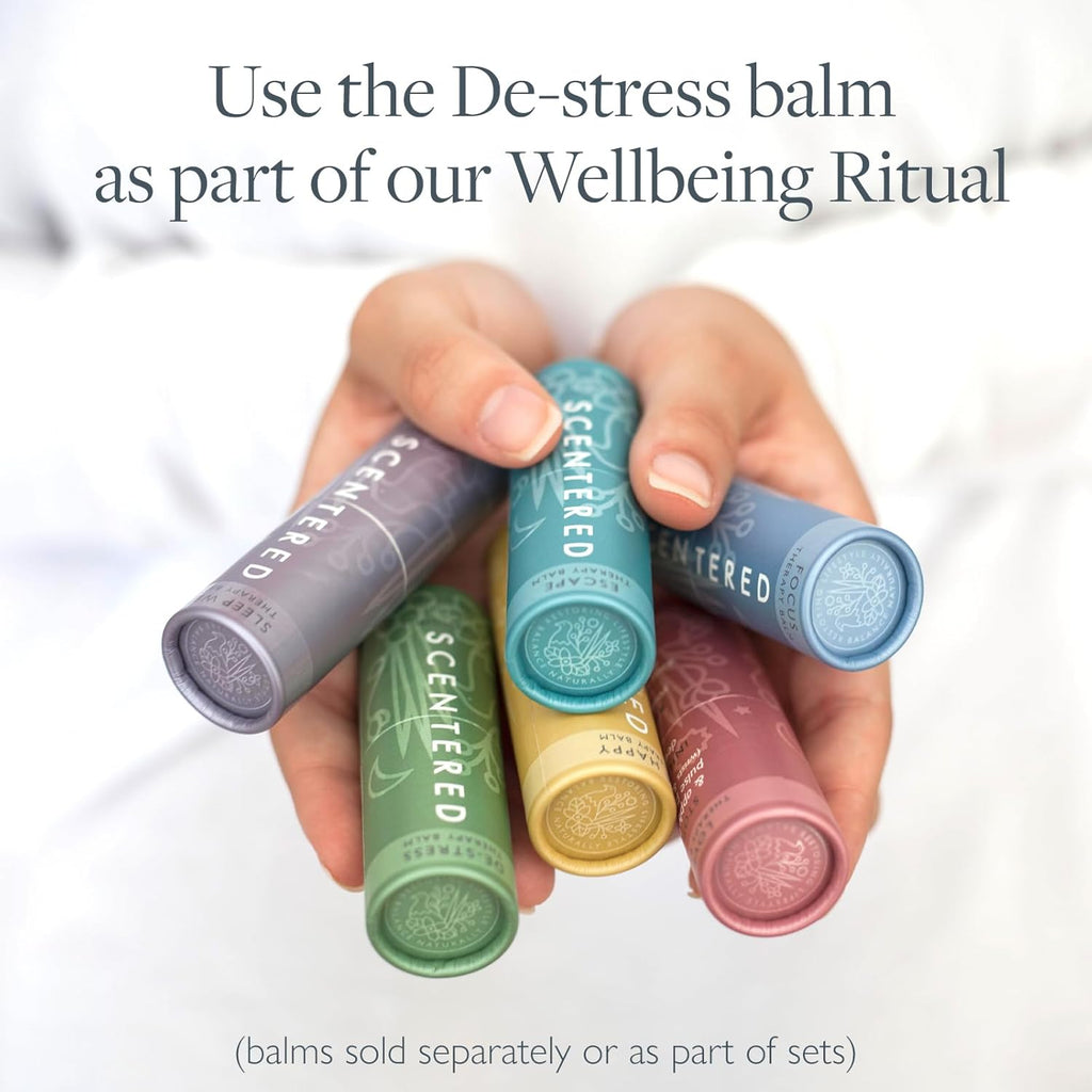 Aromatherapy Stress Relief Balm Stick - De Stress Essential Oil Roll on Calm Carry for Relaxation - Natural Stress Reliever - Chamomile, Cedarwood, Rosemary - Destress Gifts for Women