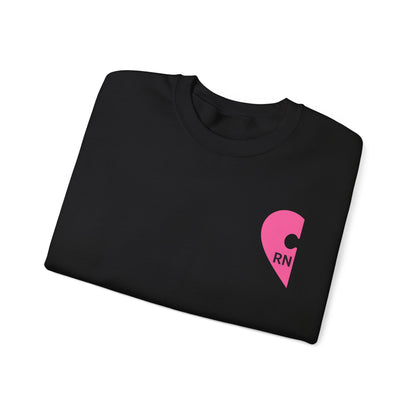 RN Heart Patch Sweatshirt — “I Bring The Meds” Nurse Crewneck