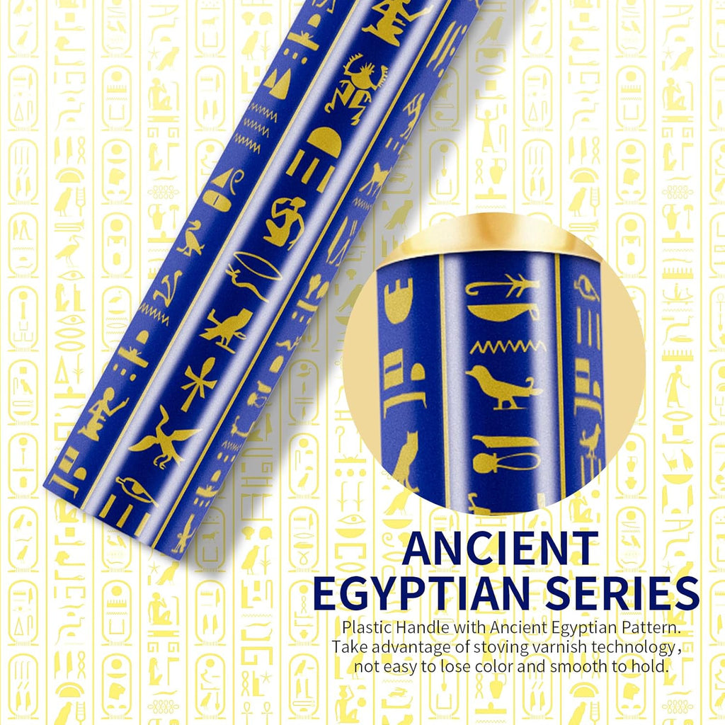 Makeup Brush Set 19Cs -Ancient Egyptian Series, Luxe Design | Professional Makeup Brushes for Foundation, Blush, Bronzer, Contour, Eyeshadow & Powder, Gift Set, Cruelty-Free & Vegan