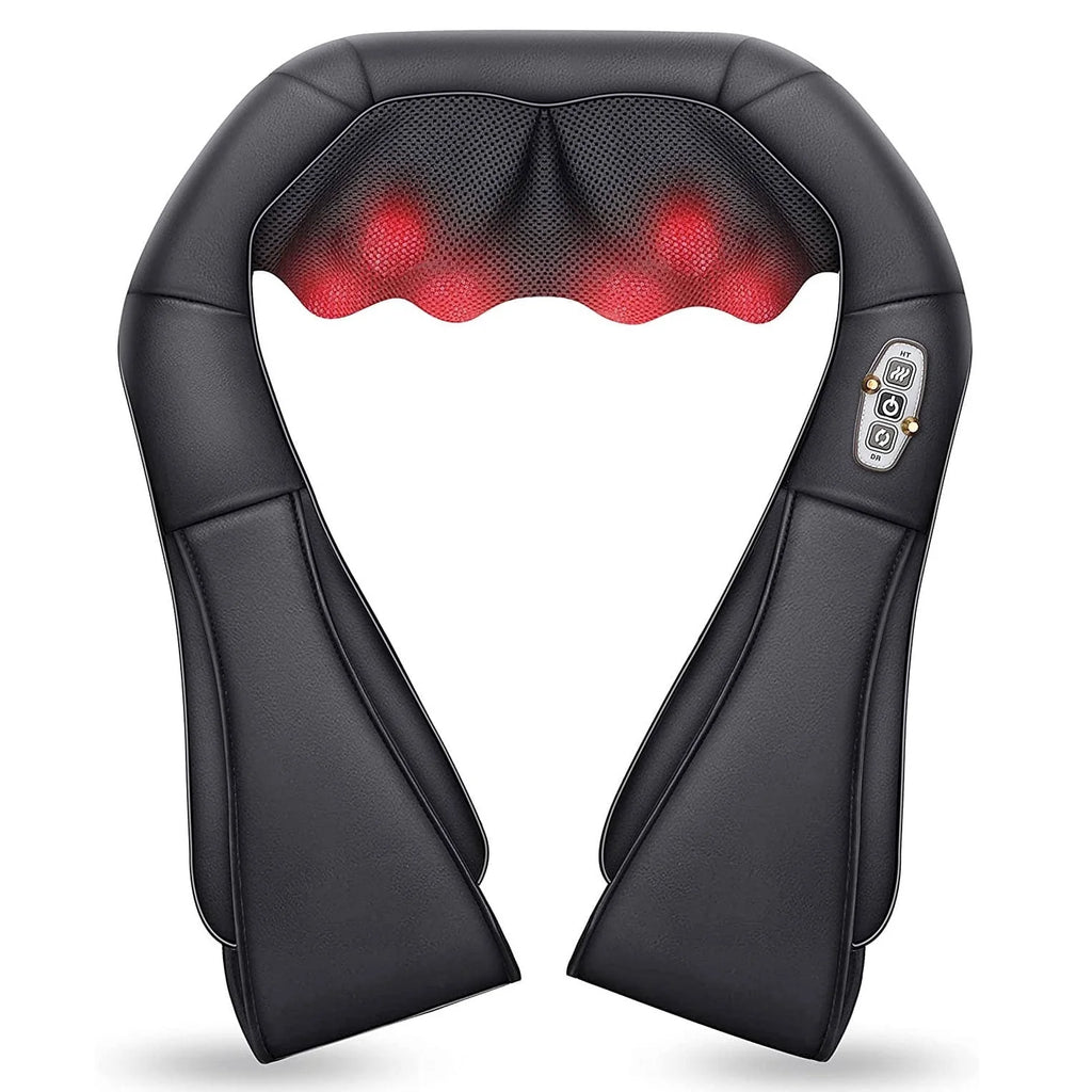 Shiatsu Shoulder Neck Massager with Heat, 4D Deep Kneading Back Massager for Men Women